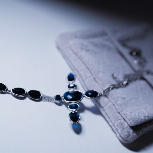 Gucci Blue Stone Cross Necklace - Picture 5 of 5